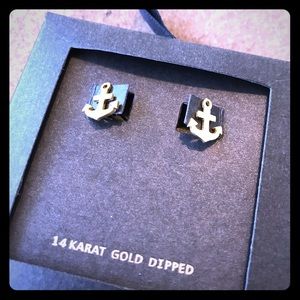 14k Gold⛵️Nautical Anchor Sud Earrings NTW